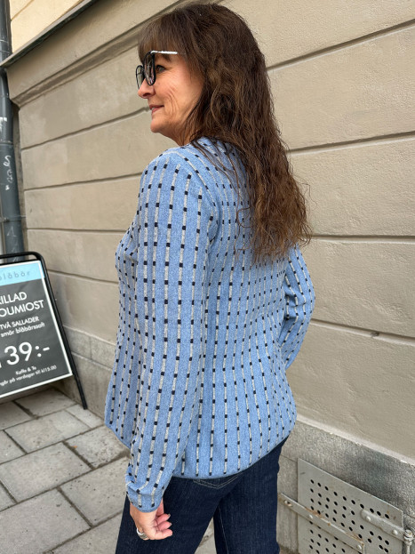 Finstickad kofta Pepper blå från Mansted