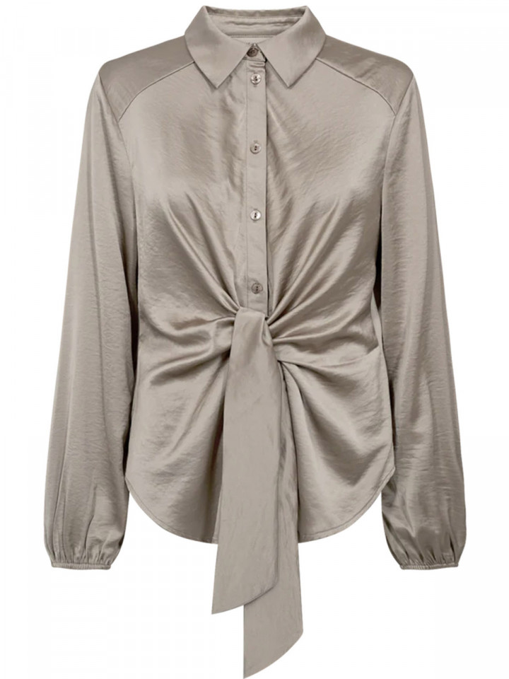 Satinblus knyt taupe från FreeQuent