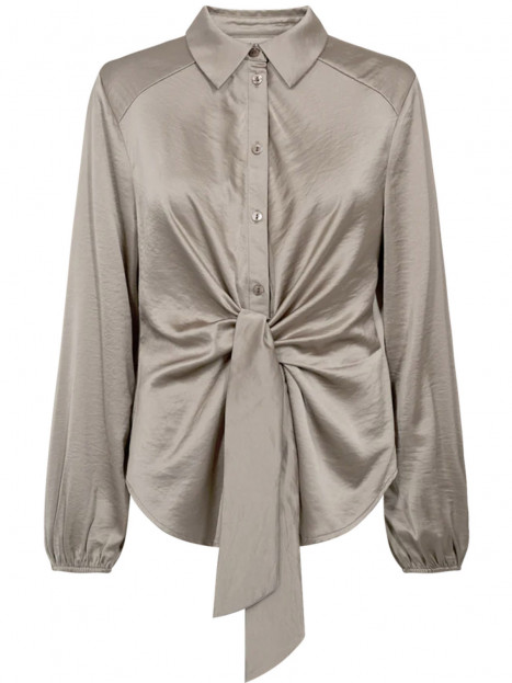 Satinblus knyt taupe från FreeQuent