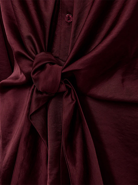 Satinblus knyt vinröd från FreeQuent