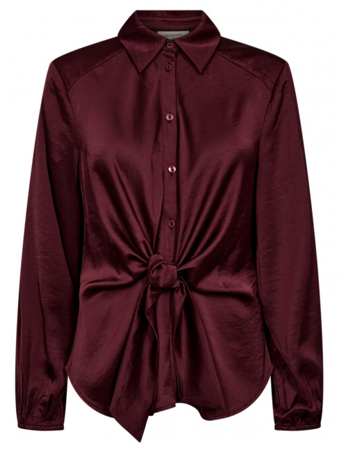 Satinblus knyt vinröd från FreeQuent