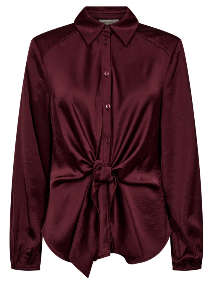 Satinblus knyt vinröd från FreeQuent