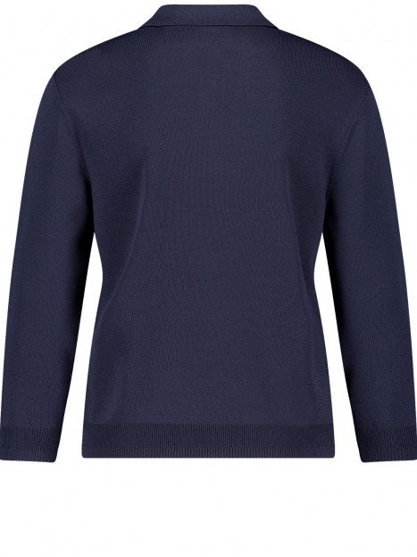 Finstickad tröja med krage marin från Gerry Weber