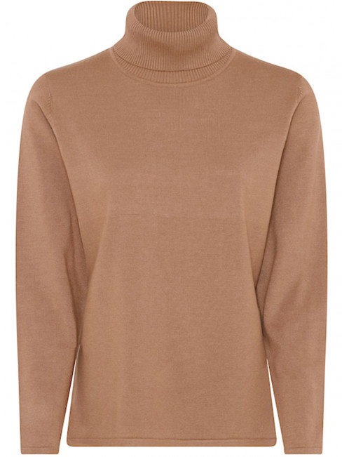 Finstickad polo camel från Micha