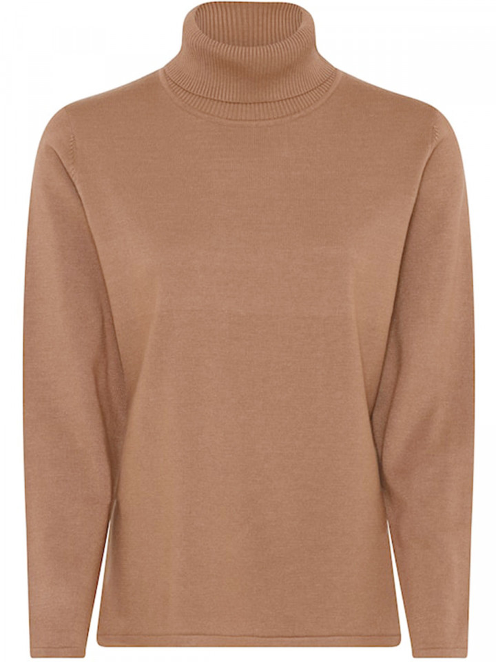 Finstickad polo camel från Micha