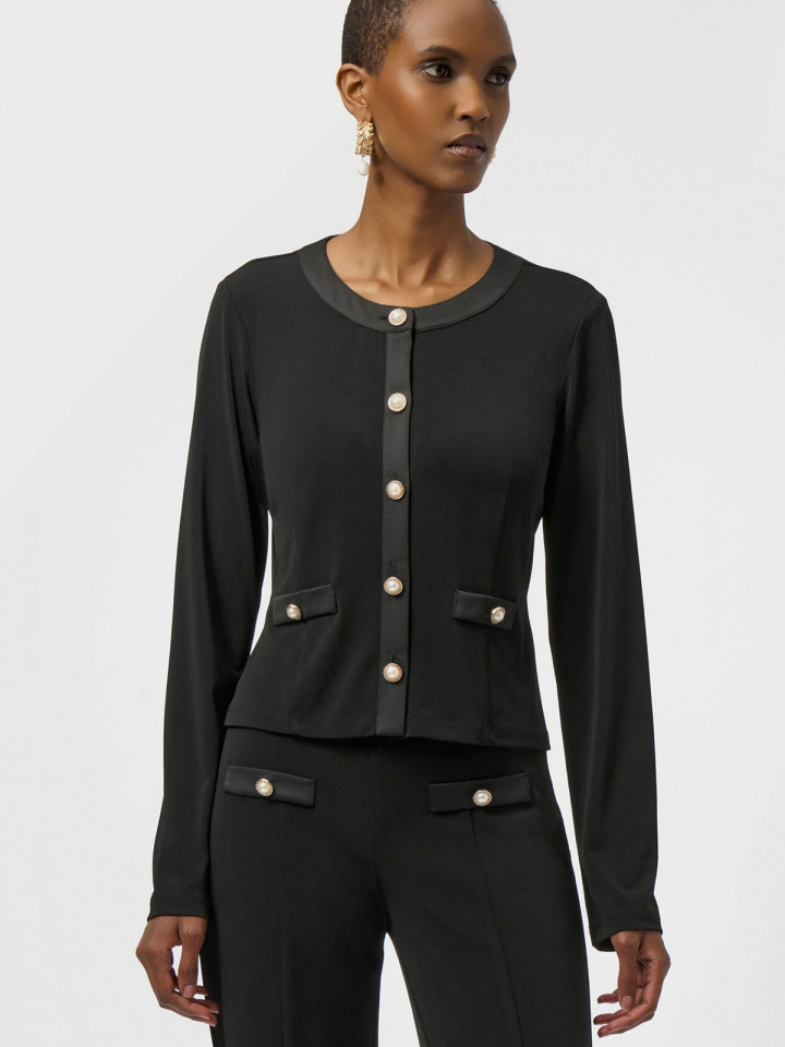 Trikåjacka pärlor svart från Joseph Ribkoff