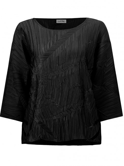 Krinklad satinblus svart från Joseph Ribkoff