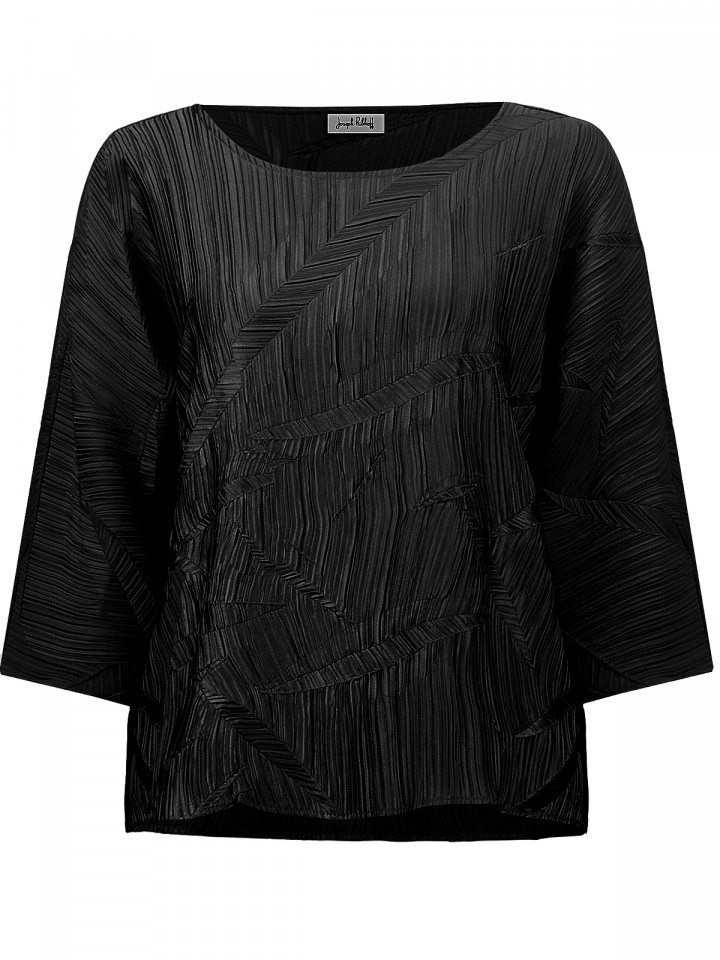 Krinklad satinblus svart från Joseph Ribkoff