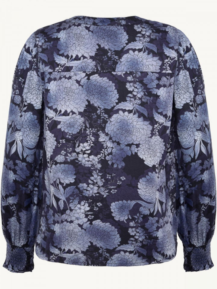 Viskosblus blå blom från Claire