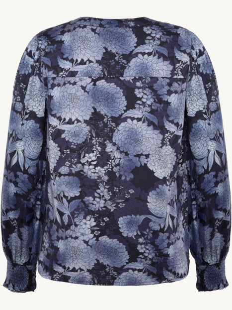 Viskosblus blå blom från Claire