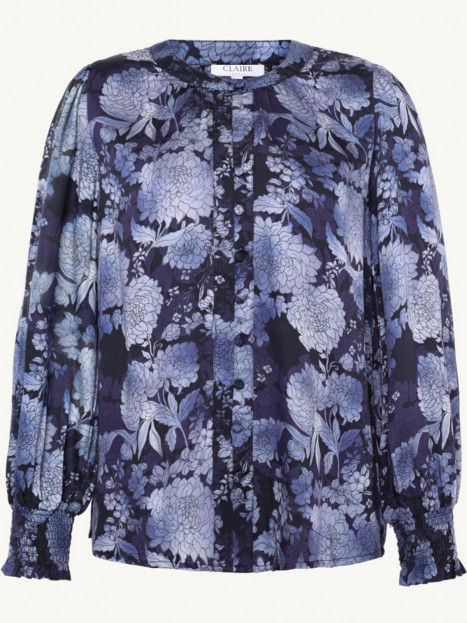 Viskosblus blå blom från Claire