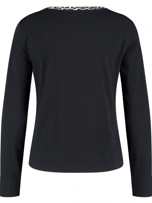 Finstickad kofta svart/leo från Gerry Weber 2