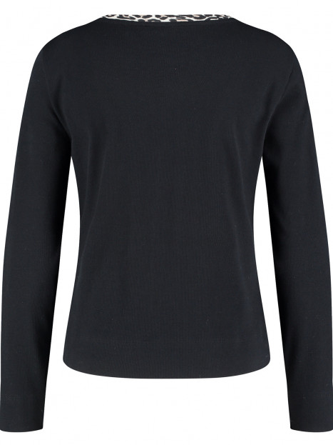 Fin trikåstickad kofta svart/leo från Gerry Weber