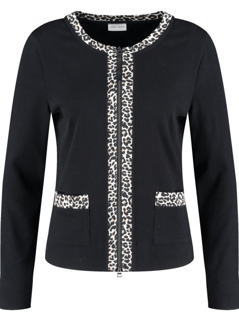 Finstickad kofta svart/leo från Gerry Weber