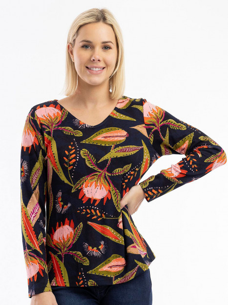 Trikåtopp Multi blad från Orientique