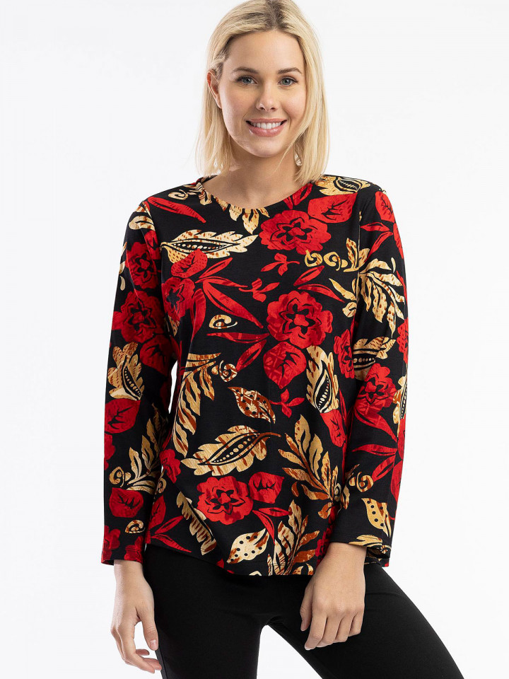 Trikåtopp röd/svart från Orientique