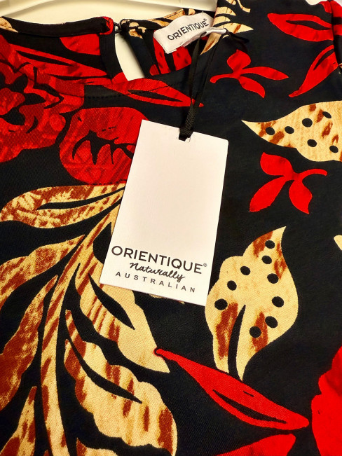 Trikåtopp röd/svart från Orientique 2