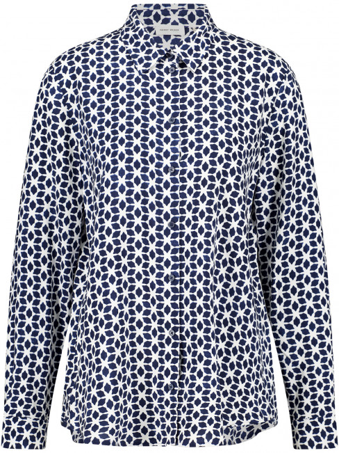 Viskosblus blå grafiskt mönster från Gerry Weber