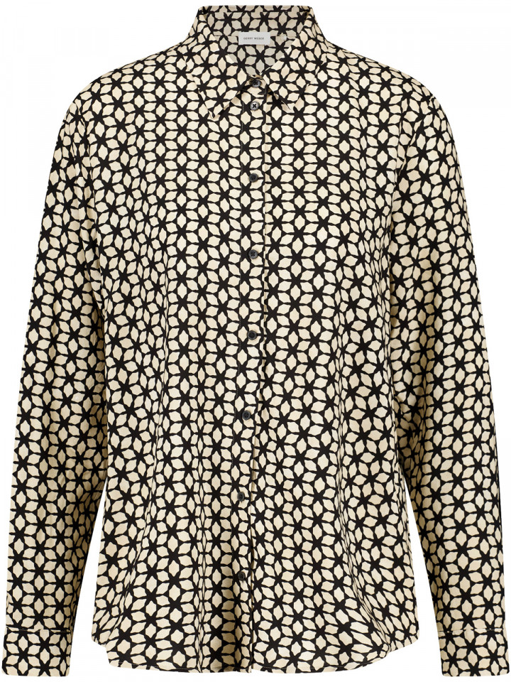 Viskosblus beige grafiskt mönster från Gerry Weber