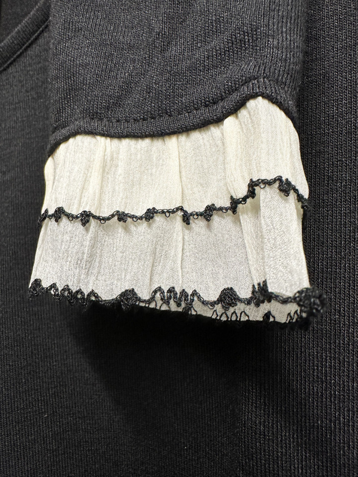 Topp Belaisca svart blomapplikation...