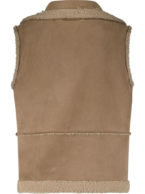 Teddyväst i mockaimitation mandel från Red Button