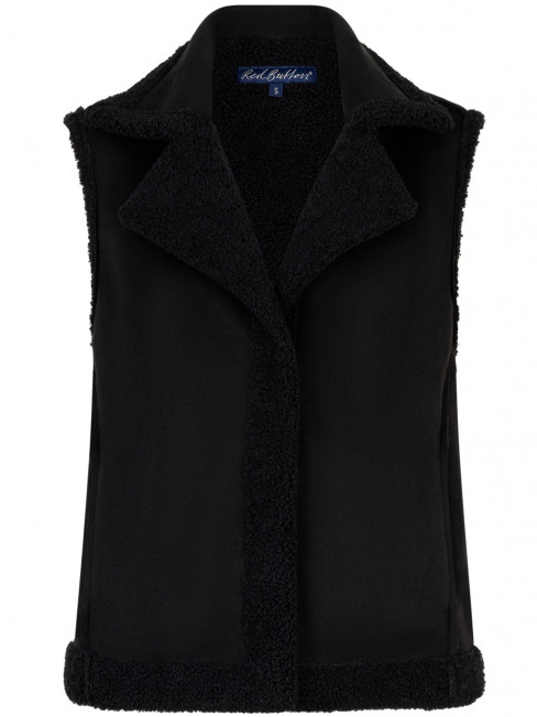 Teddyväst i mockaimitation svart från Red Button