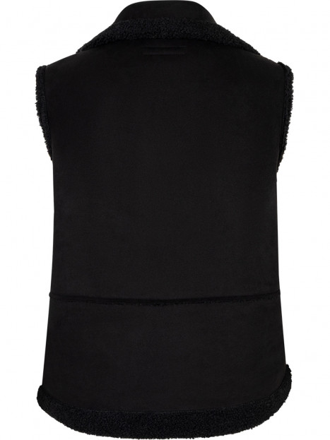Teddyväst i mockaimitation svart från Red Button