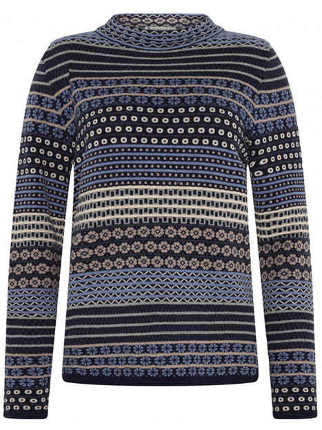 Mönsterstickad tröja beck blå från Mansted