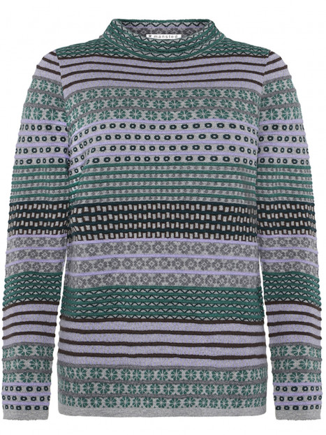 Tröja Beck grön/lila/grå från Mansted