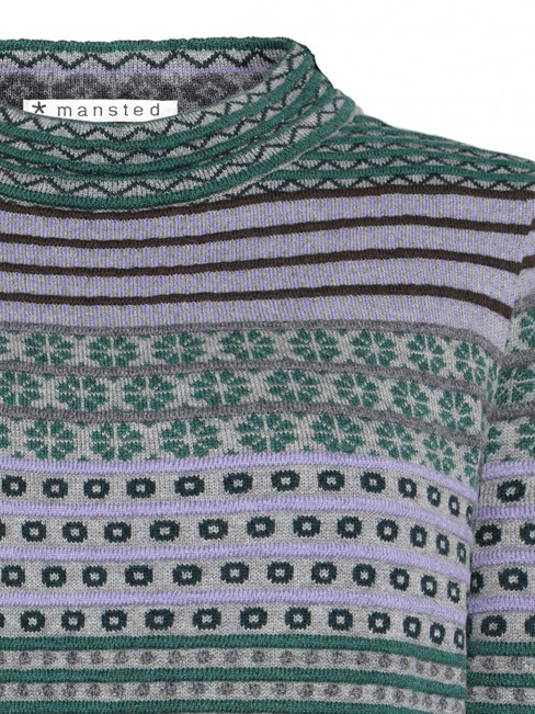 Tröja Beck grön/lila/grå från Mansted 2