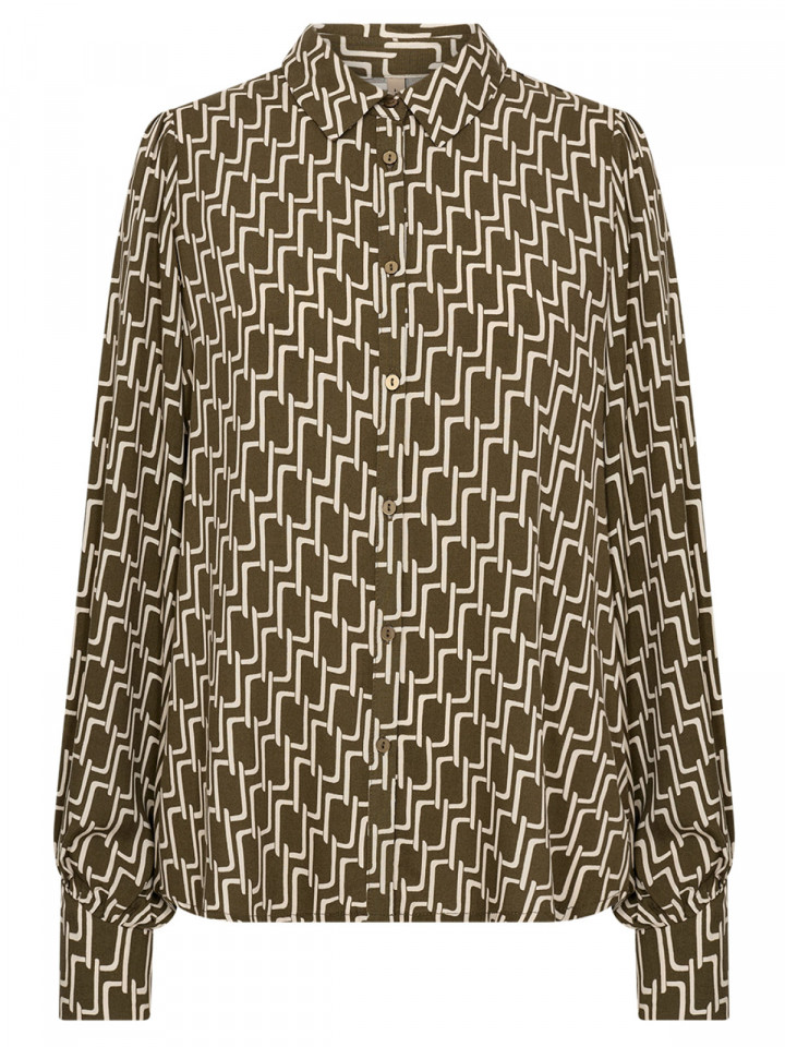 Viskosblus Varla olivgrön från...