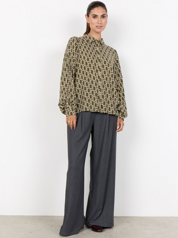 Viskosblus Varla olivgrön från...