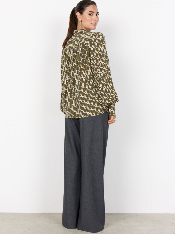 Viskosblus Varla olivgrön från...