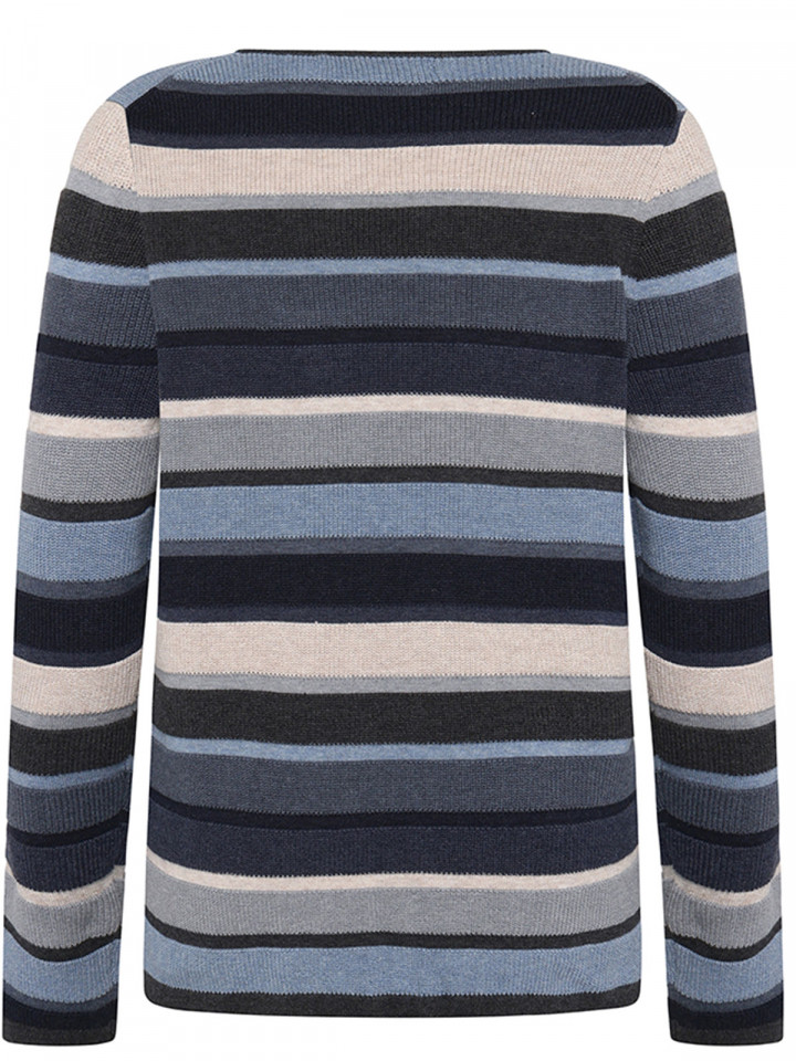 Finstickad tröja Mathilde randig blå...