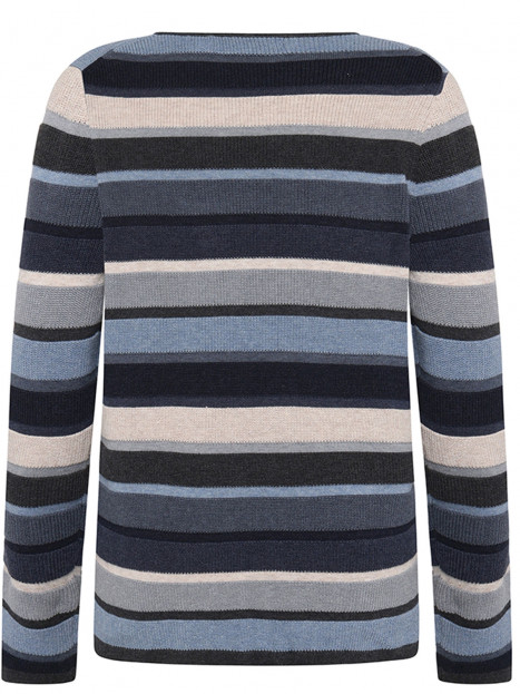 Finstickad tröja Mathilde randig blå från Mansted