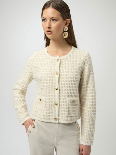 Stickad "chanel"-jacka cremevit från Joseph Ribkoff