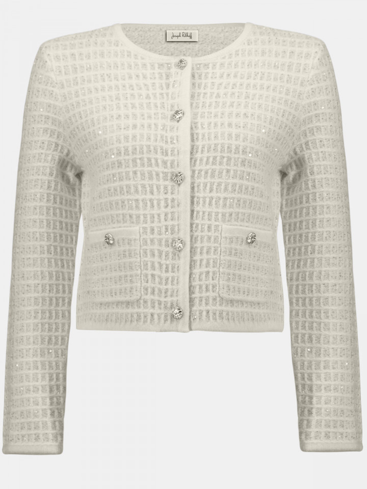 Stickad "chanel"-jacka cremevit från...