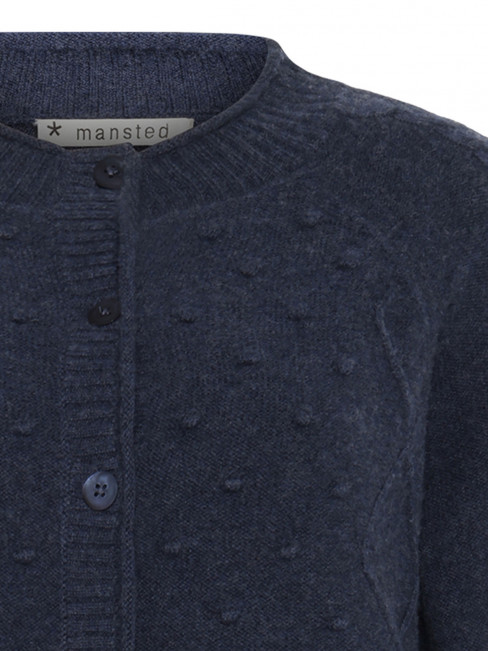 Mönsterstickad ullkofta Cabo blå från Mansted