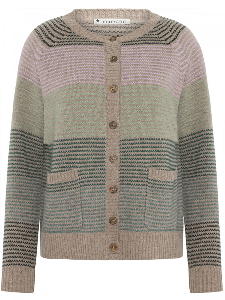 Mönsterstickad ullkofta Loire taupe...