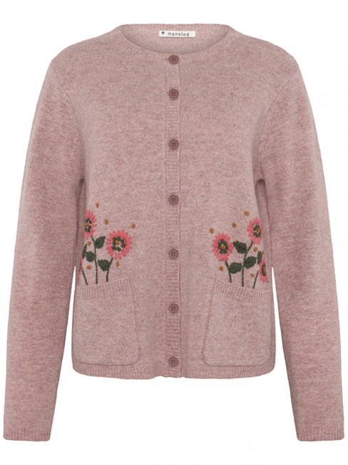 Ullkofta med broderi Florence rosa från Mansted