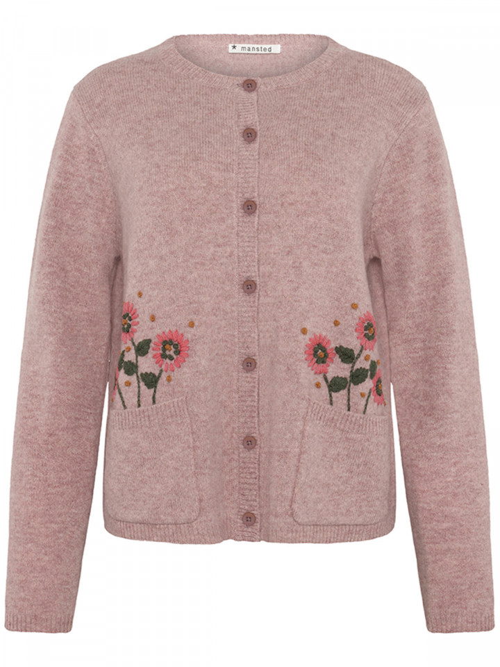 Ullkofta med broderi Florence rosa från Mansted