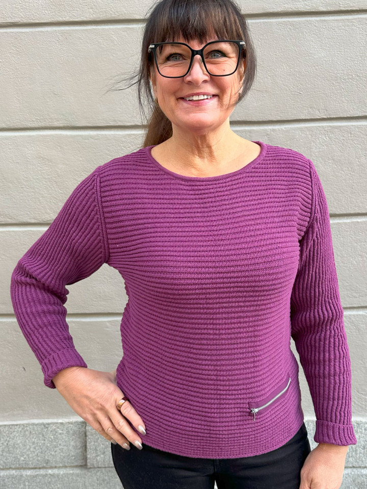 Tröja Zip lila från Skovhuus