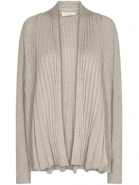 Finstickad kofta taupe från FREEQUENT