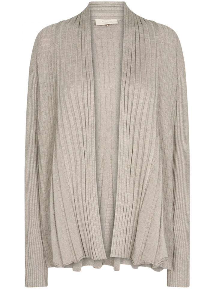 Finstickad kofta taupe från FREEQUENT