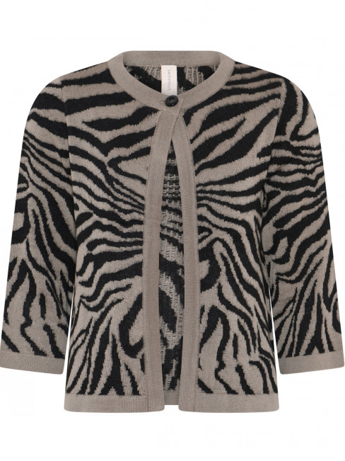 Kofta Tigermönstrad taupe från Skovhuus