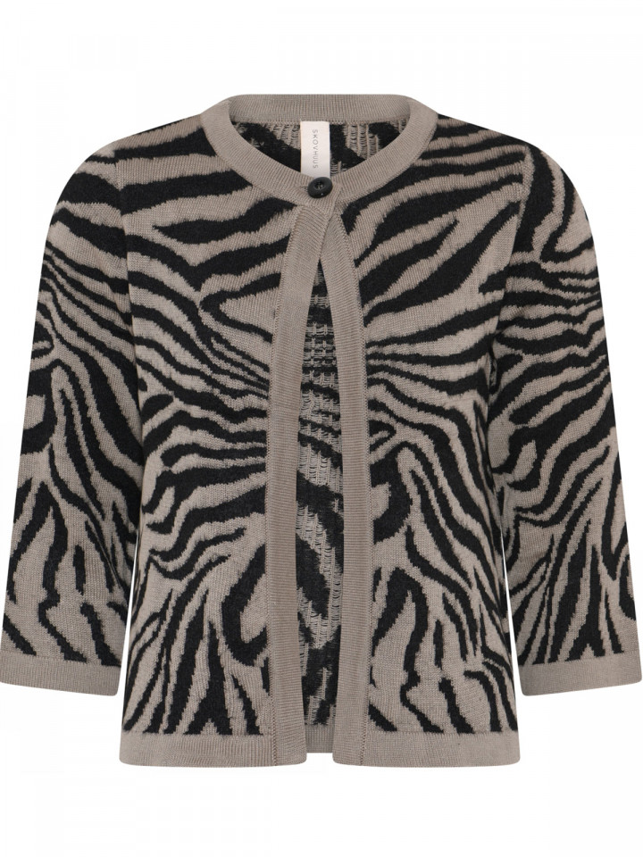 Kofta Tigermönstrad taupe från Skovhuus