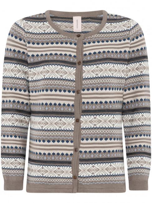 Kofta taupe mönster/randig från Skovhuus