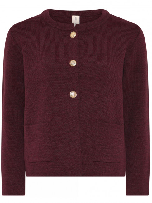 Kofta vinröd guldknapp från Skovhuus