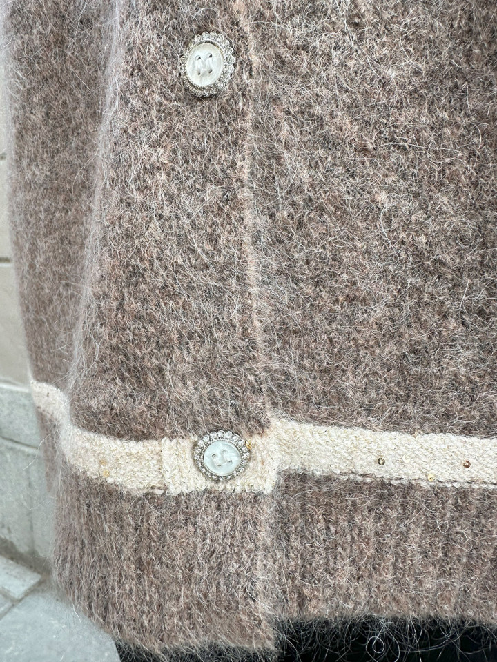 Mohairkofta taupe från Claire