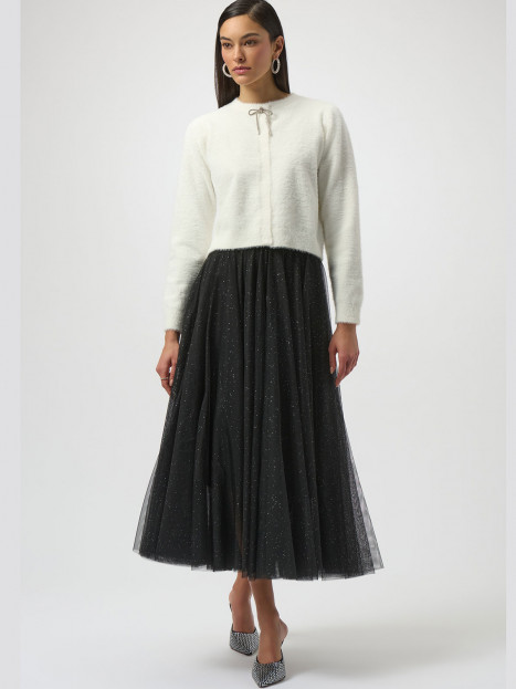 Borstad kofta med strassrosett gräddvit från Joseph Ribkoff